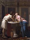 Auguste Toulmouche Famous Paintings - A Classical Courtship